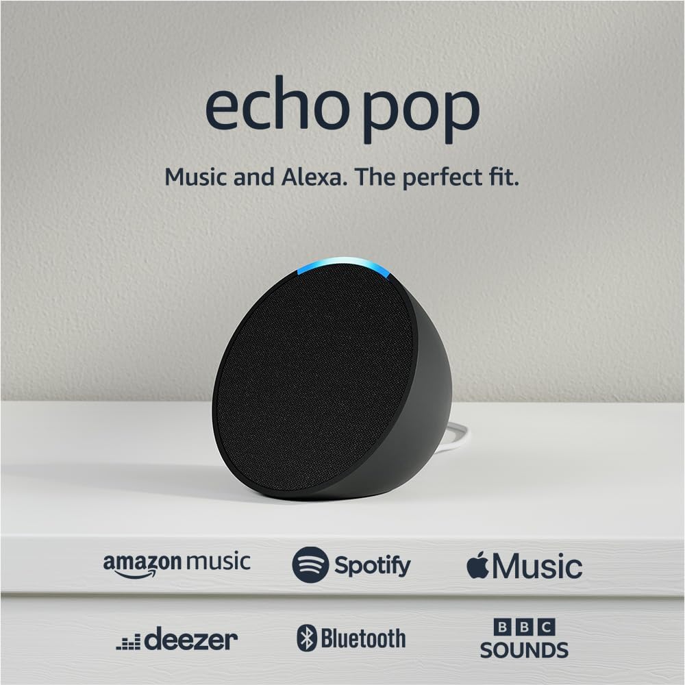 Echo Pop (Newest Gen) – Compact Smart Speaker with Alexa, Wi-Fi & Bluetooth
