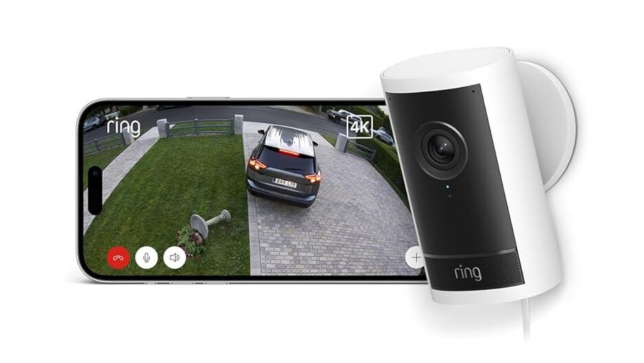 Ring Outdoor Camera Pro Plug-In – Smart Security Camera (Optional Installation)